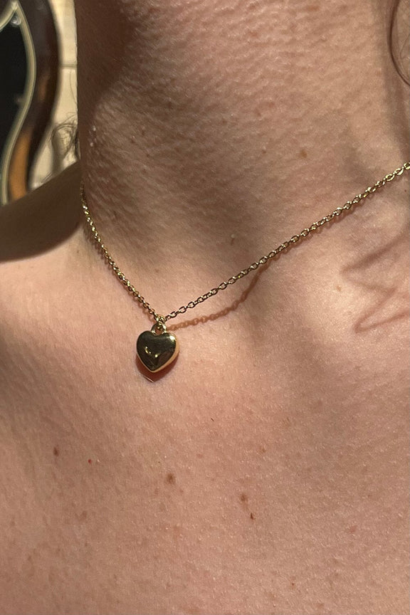 Gold Stainless Steel Heart Necklace Brandy Melville Europe