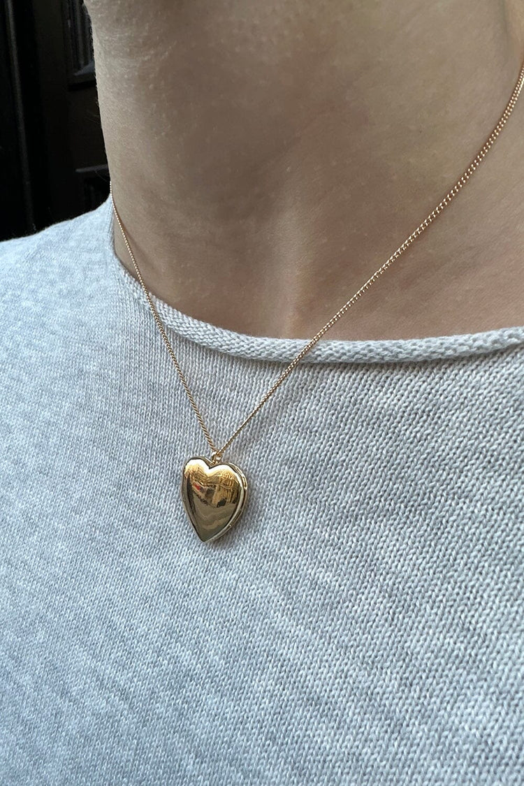 Heart Locket Pendant Necklace | Gold