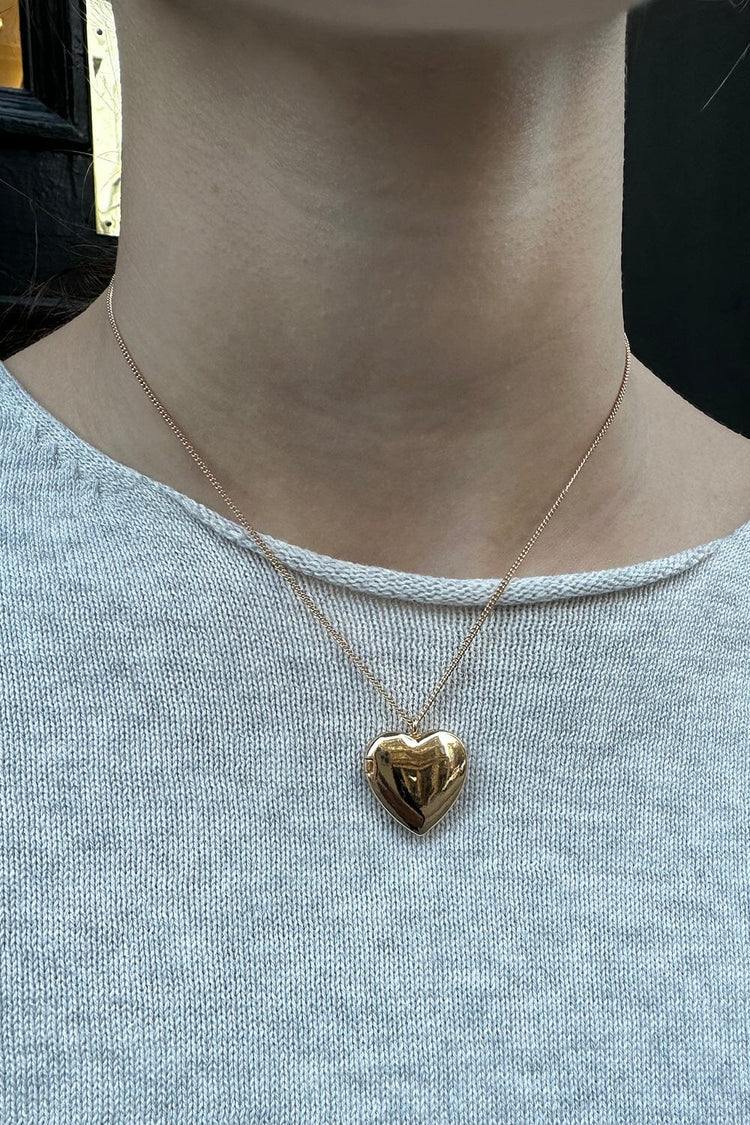 Heart Locket Pendant Necklace | Gold