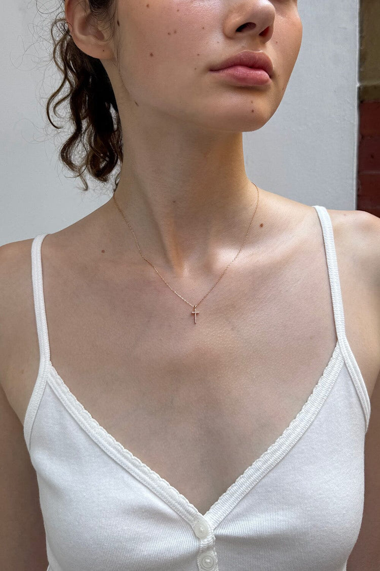 Cross Necklace | Gold
