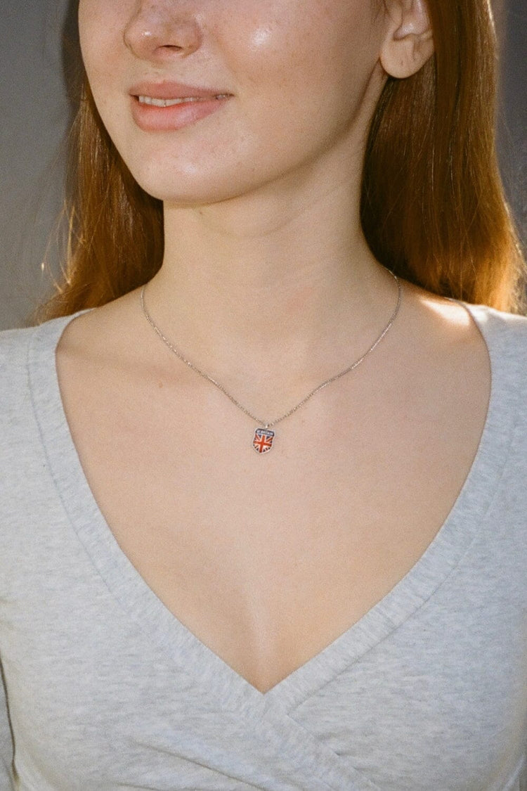 UK Flag Necklace | Silver