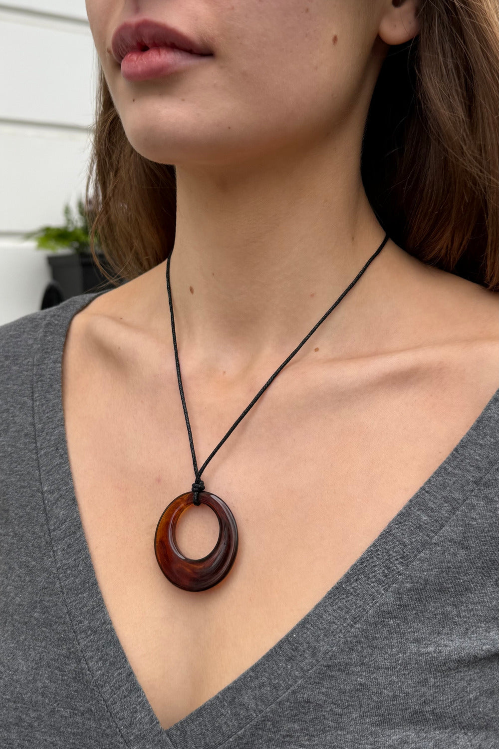 Rope Necklace | Tortoise Shell