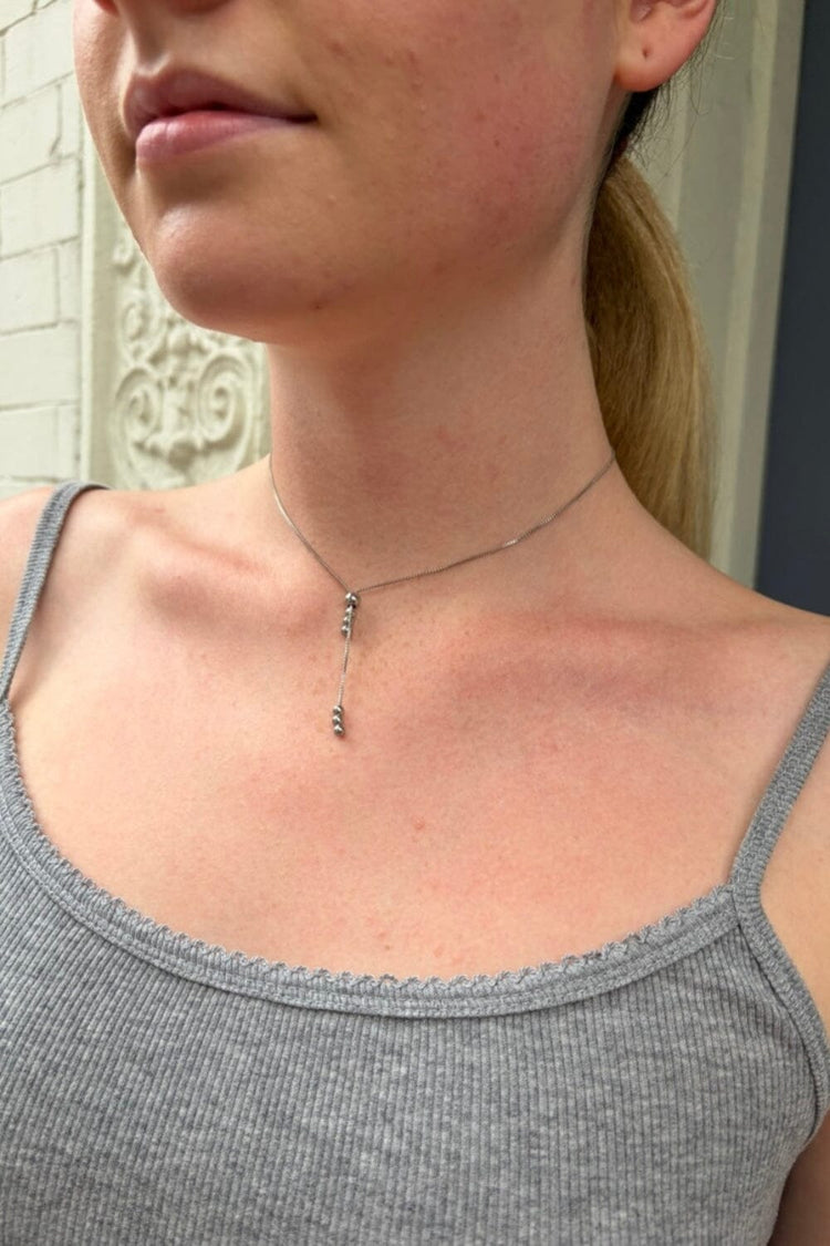 Bead Link Necklace | Silver