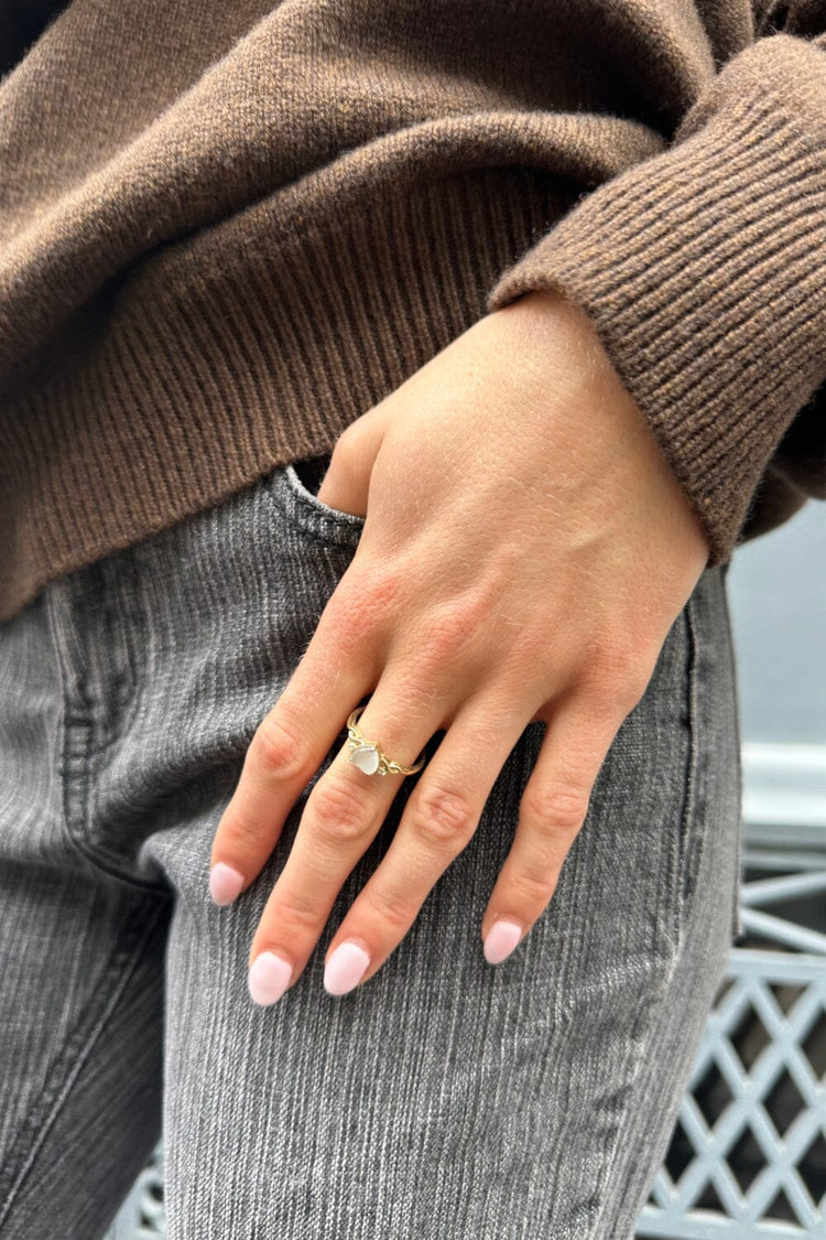 Stone Heart Ring | Gold