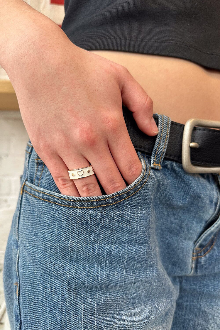 White Hearts Ring | Gold