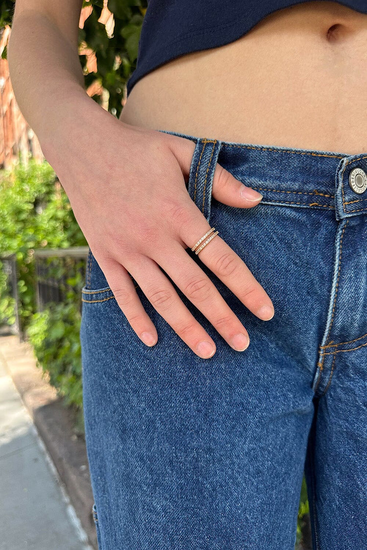 Mini Rhinestone Ring | Gold
