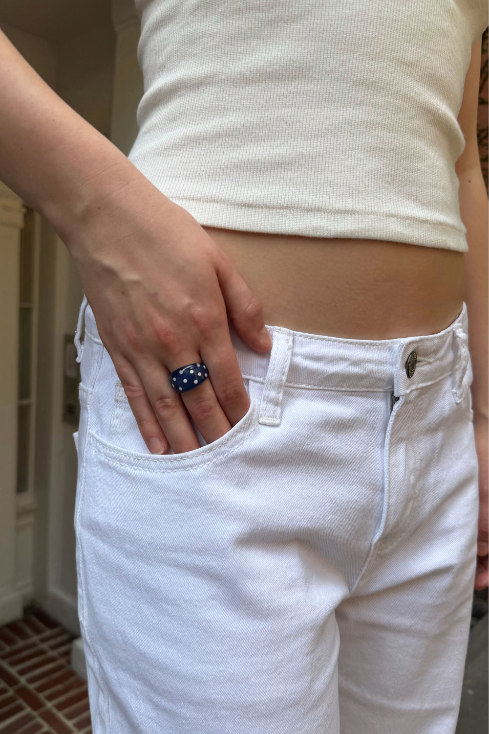 Polka Dots Ring | Navy Blue