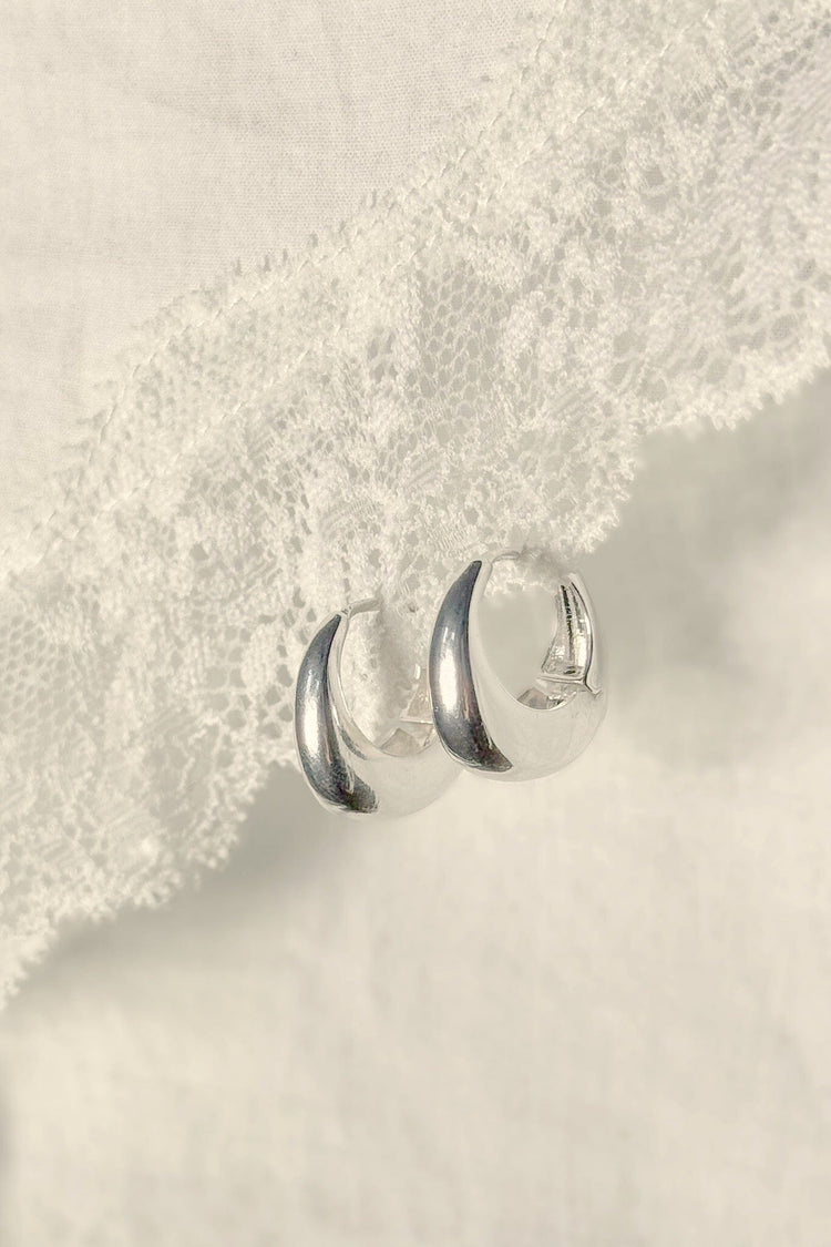 Chunky Hoop Earrings | Silver