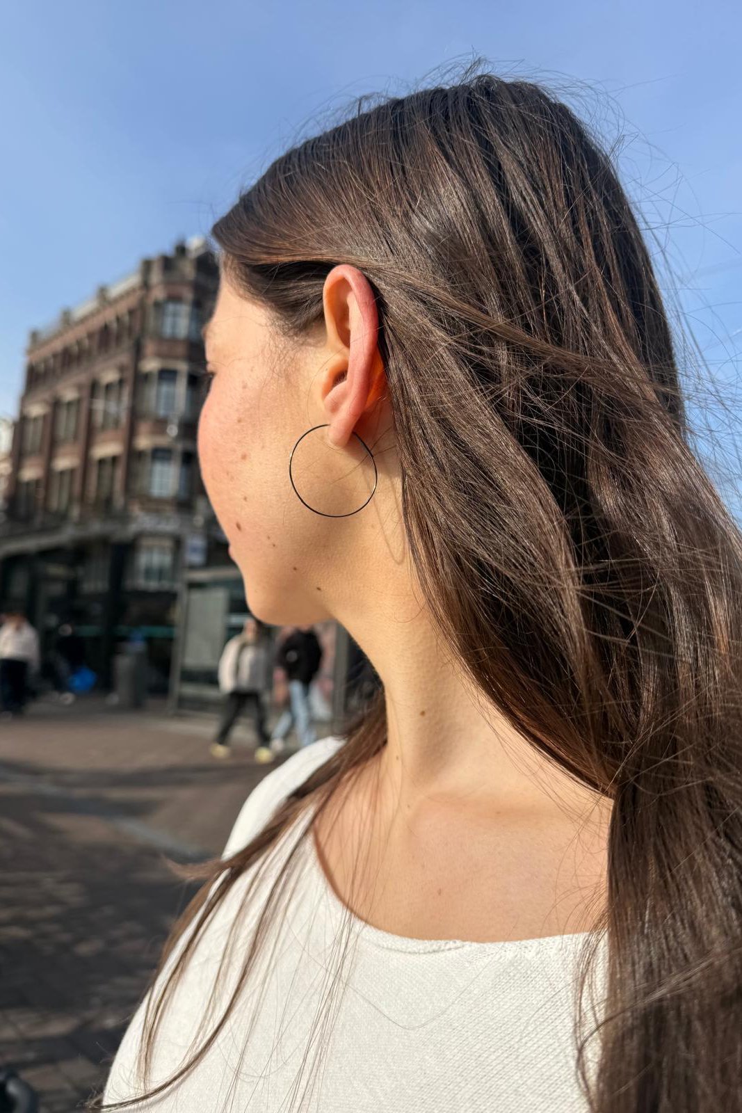 Thin Hoop Earrings | Black
