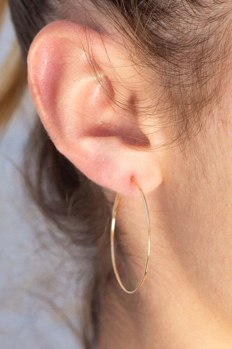 Thin Hoop Earrings | Gold