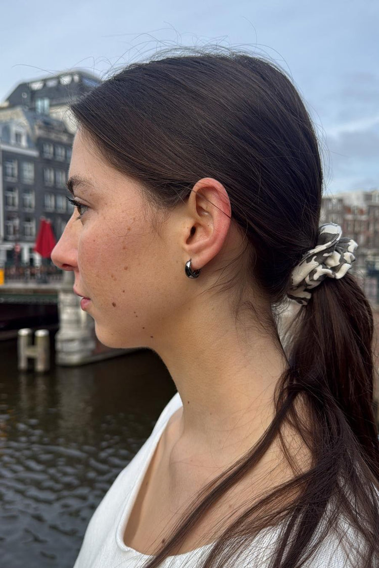 Mini Hoop Earrings | Black