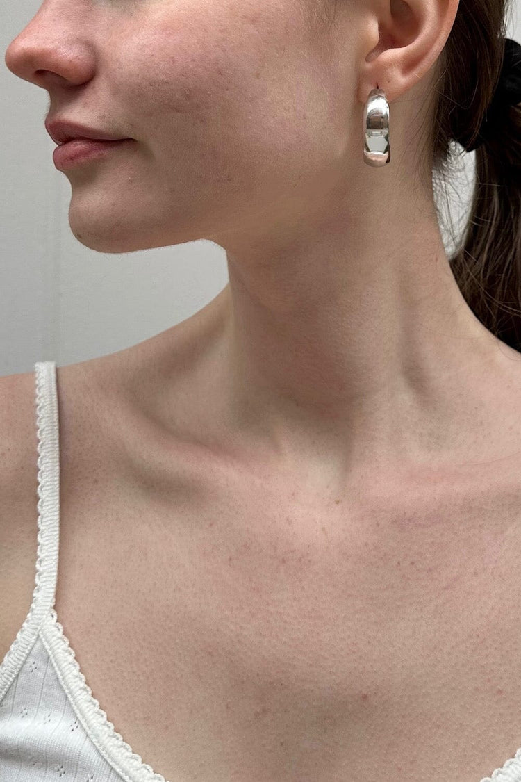 Wide Hoop Earrings | Silver