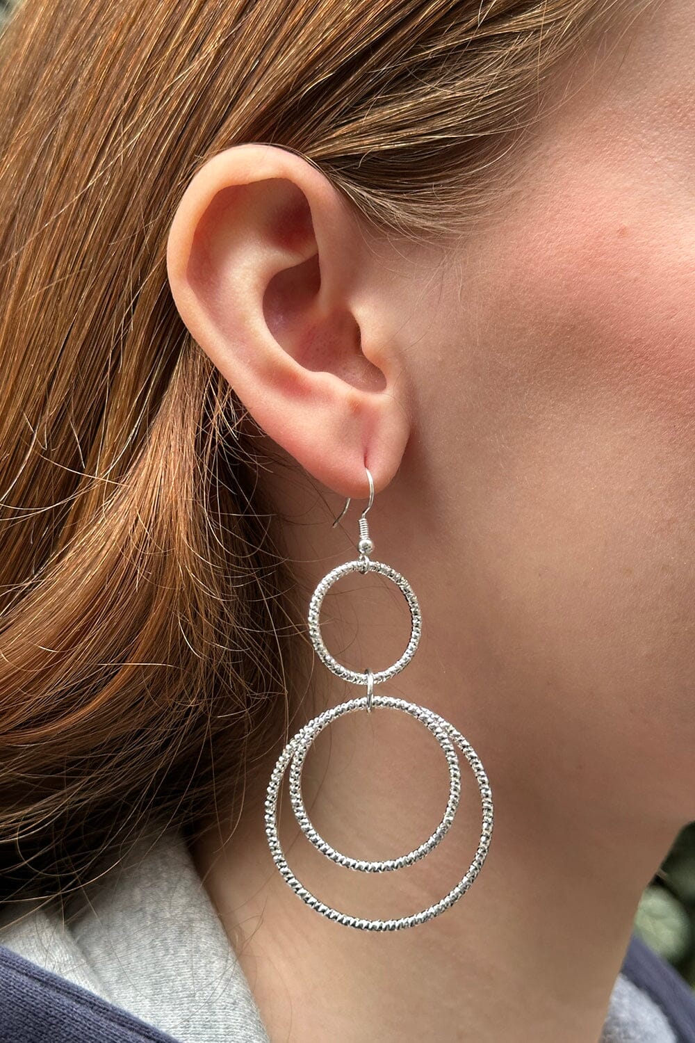 Dangle Hoop Earrings | Silver