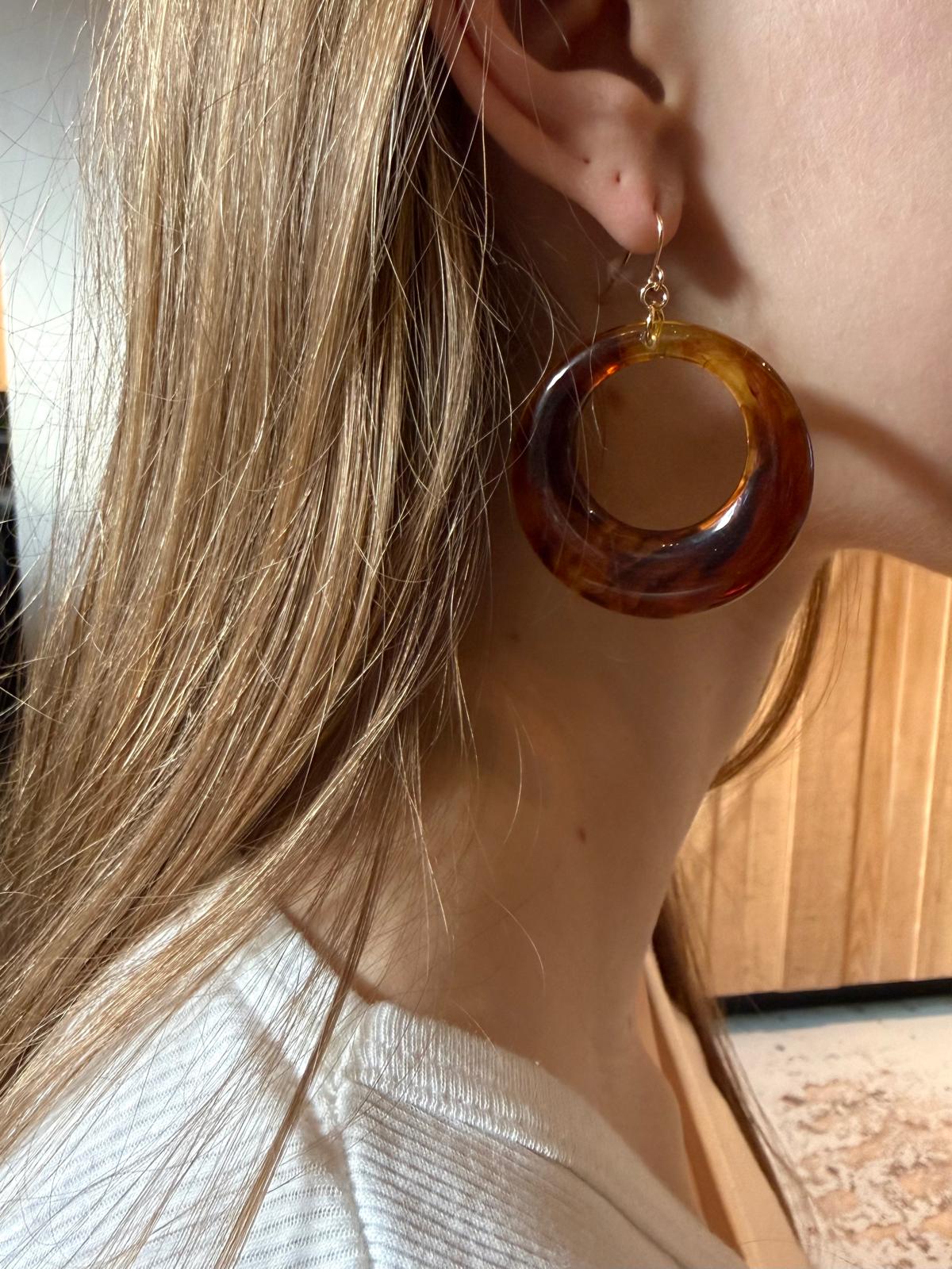 Tortoise Shell Hoops | Tortoise  Shell