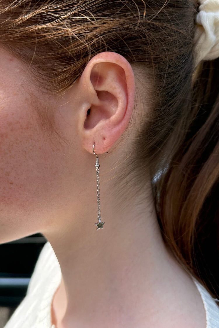 Star Dangle Earrings | Silver