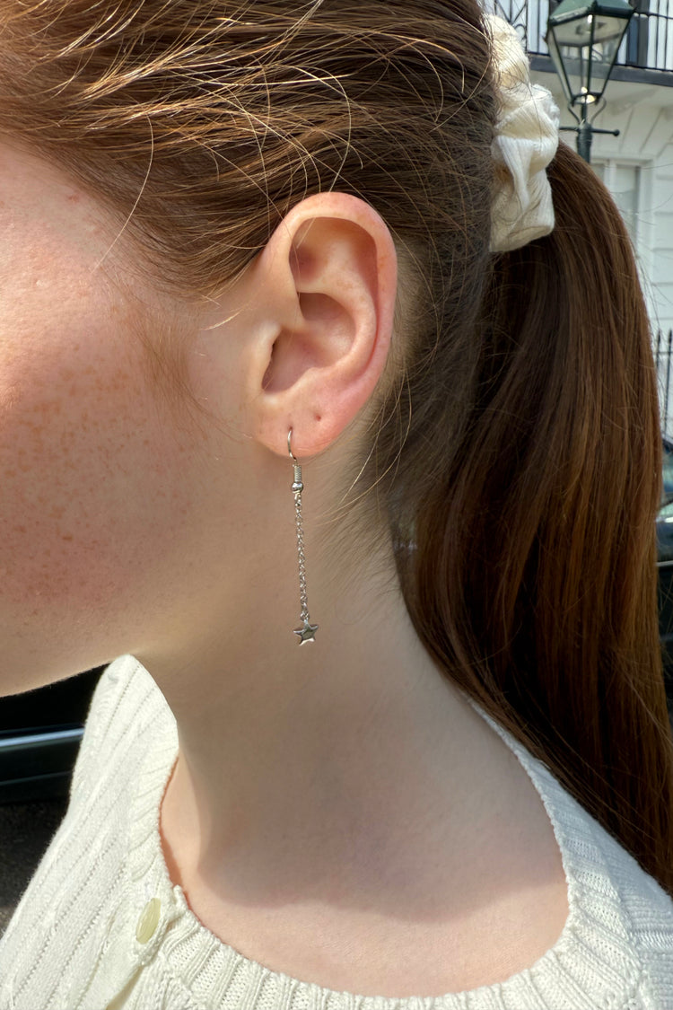 Star Dangle Earrings | Silver