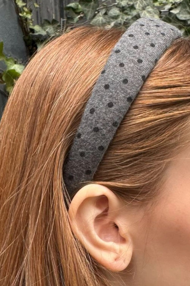 Polka Dots Headband | Dark Grey and Black Polka Dots