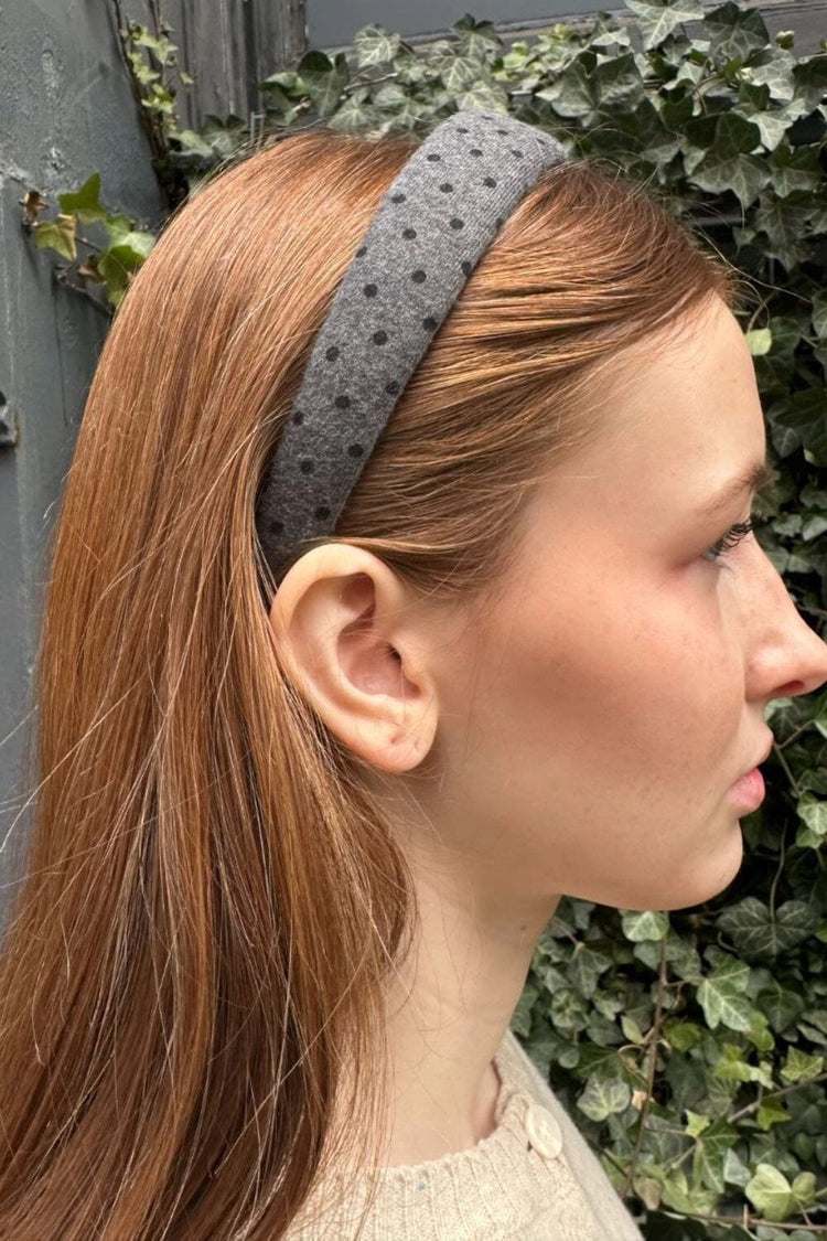 Polka Dots Headband | Dark Grey and Black Polka Dots