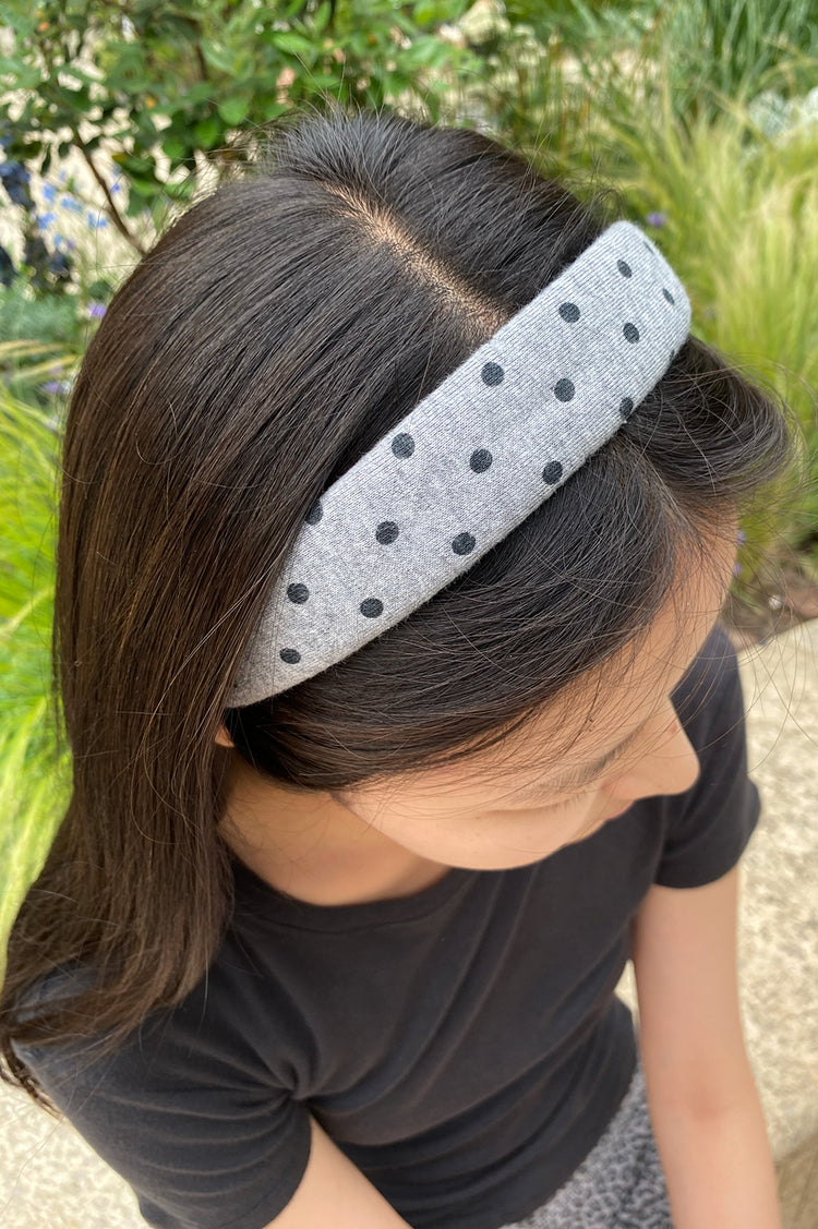 Polka Dots Headband | Grey And Black Polka Dots