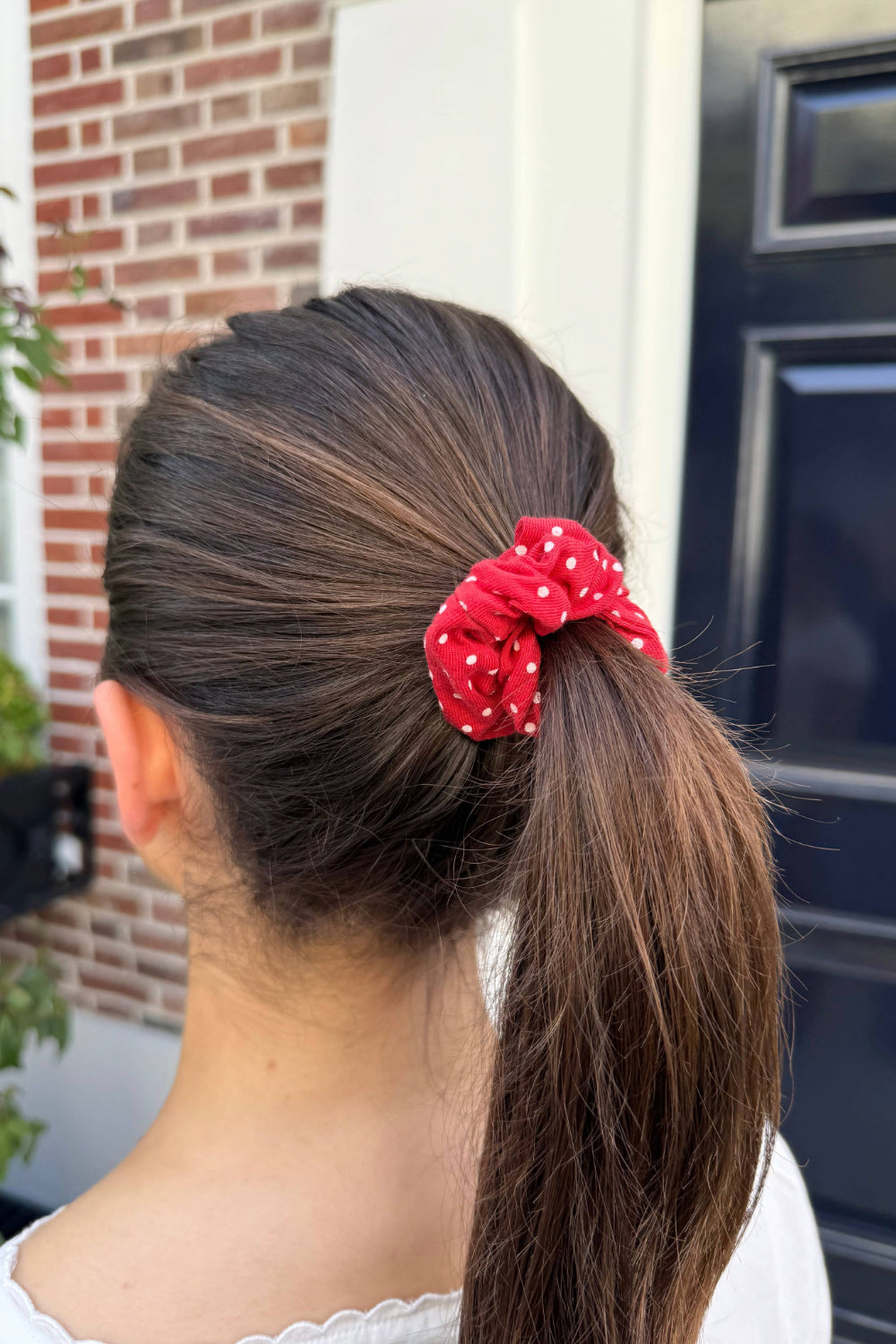 Polka Dots Scrunchie | Red And White Polka Dots
