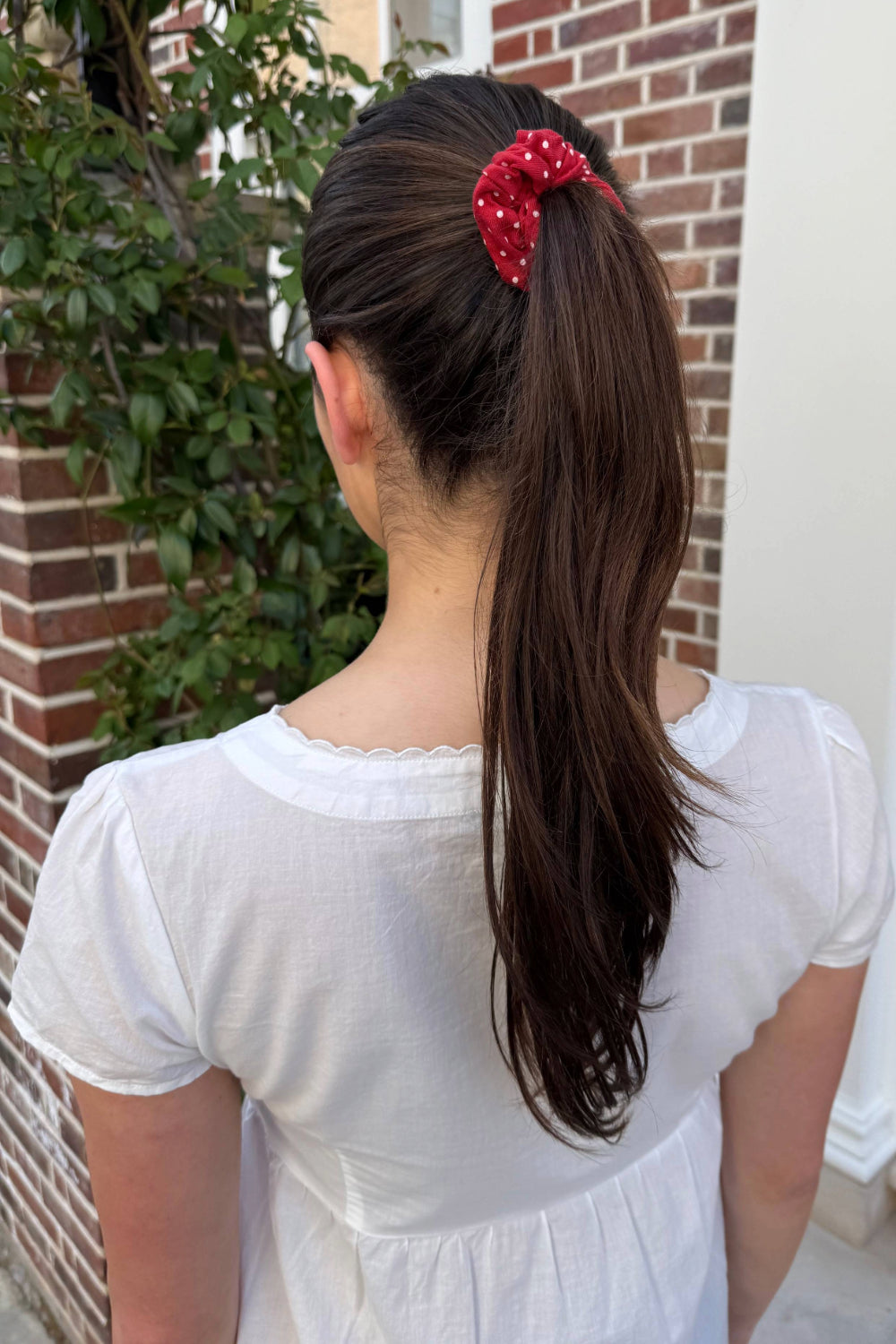 Polka Dots Scrunchie | Red And White Polka Dots