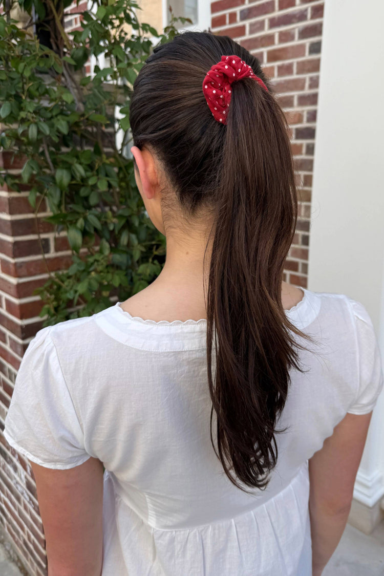 Polka Dots Scrunchie | Red And White Polka Dots