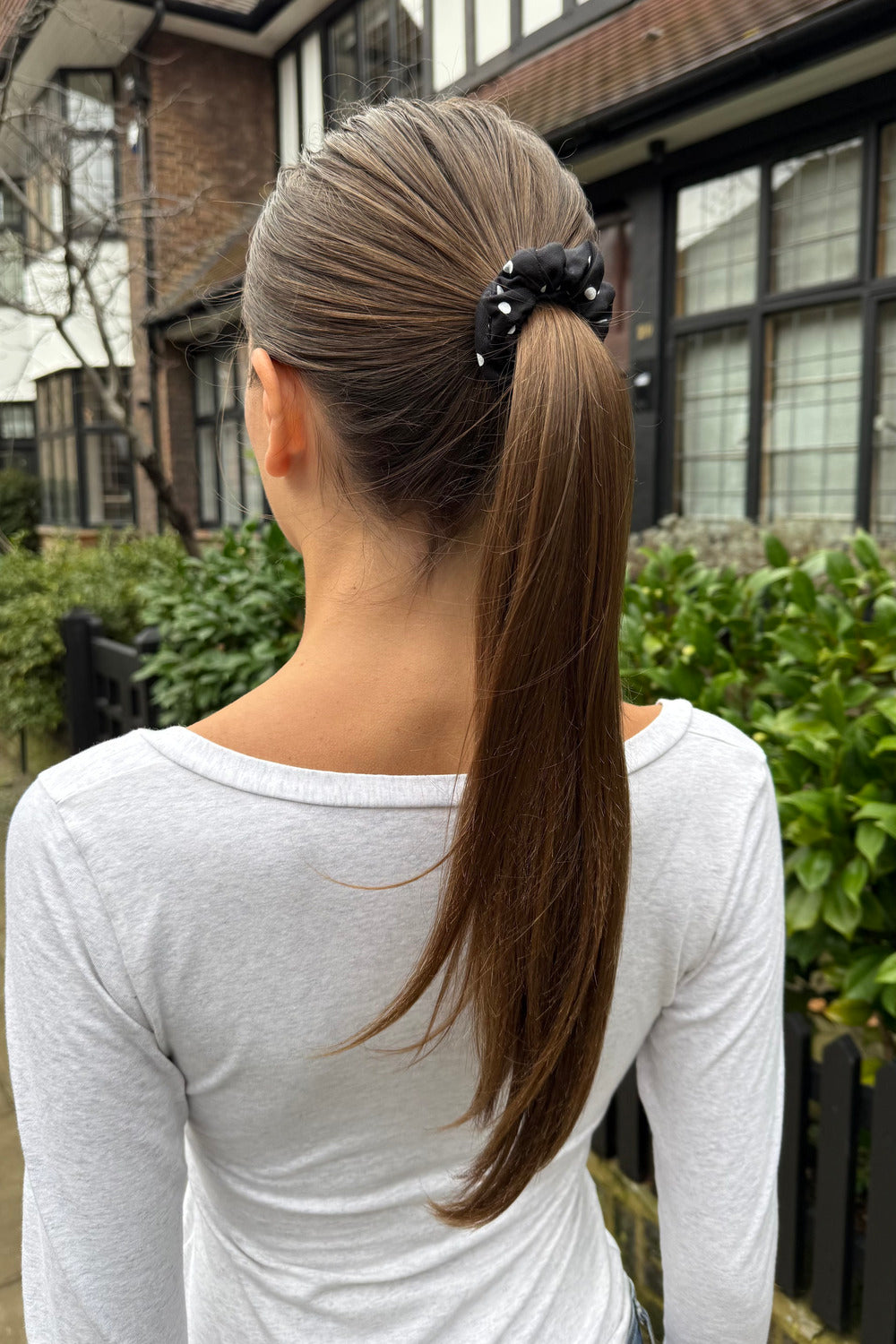 Polka Dot Scrunchie | Black White Polka Dots