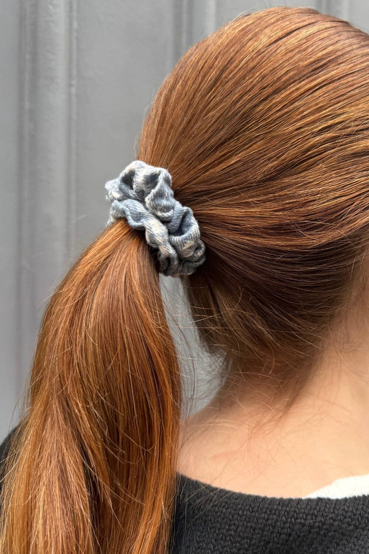 Plaid Scrunchie | Sky Blue And White Plaid