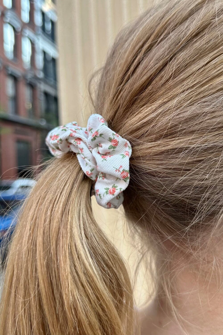 Floral Scrunchie | Coral Floral Print