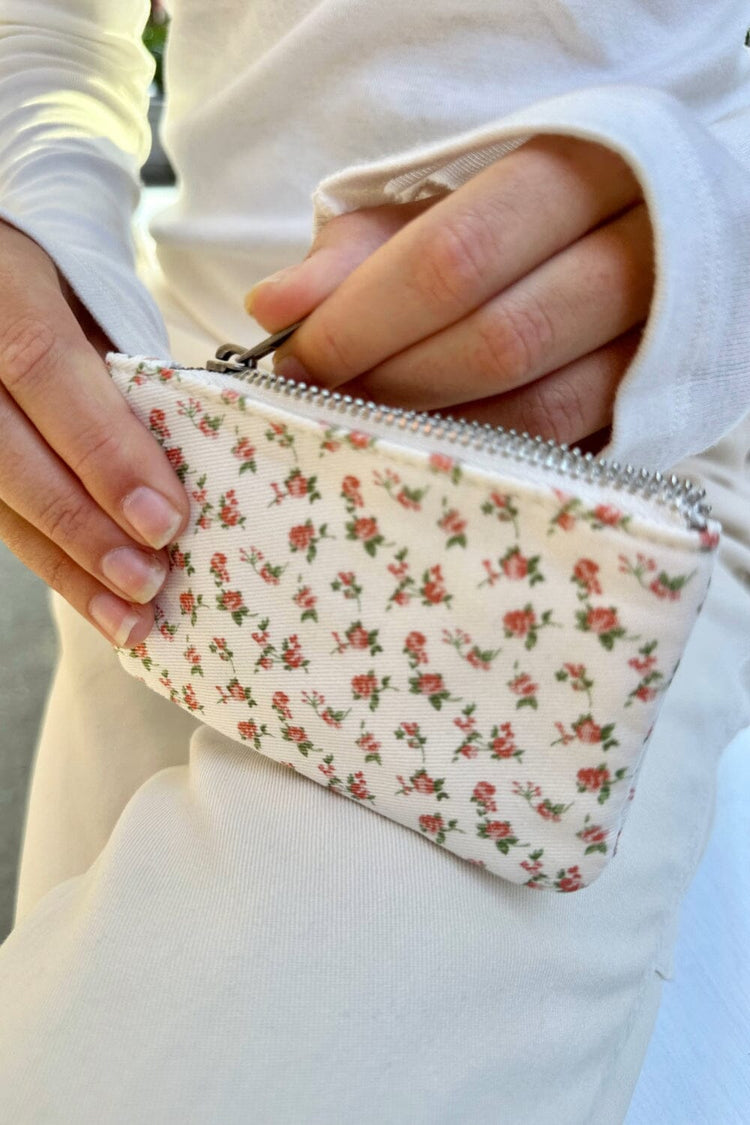 Floral Coin Purse | Coral Floral Print