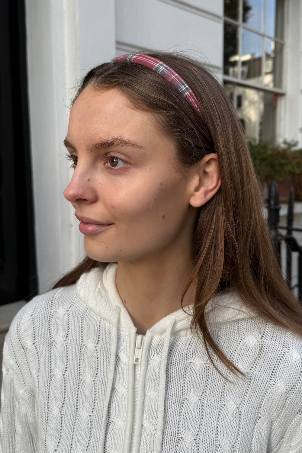 Plaid Headband | Red White Green Plaid