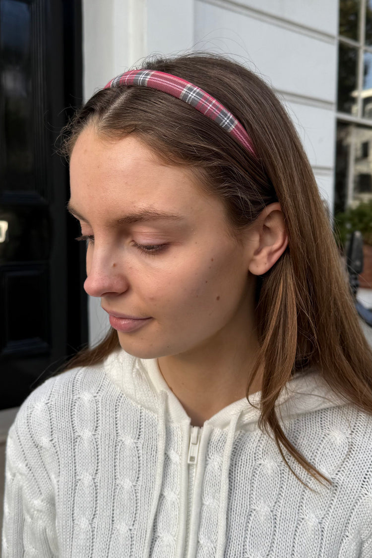 Plaid Headband | Red White Green Plaid