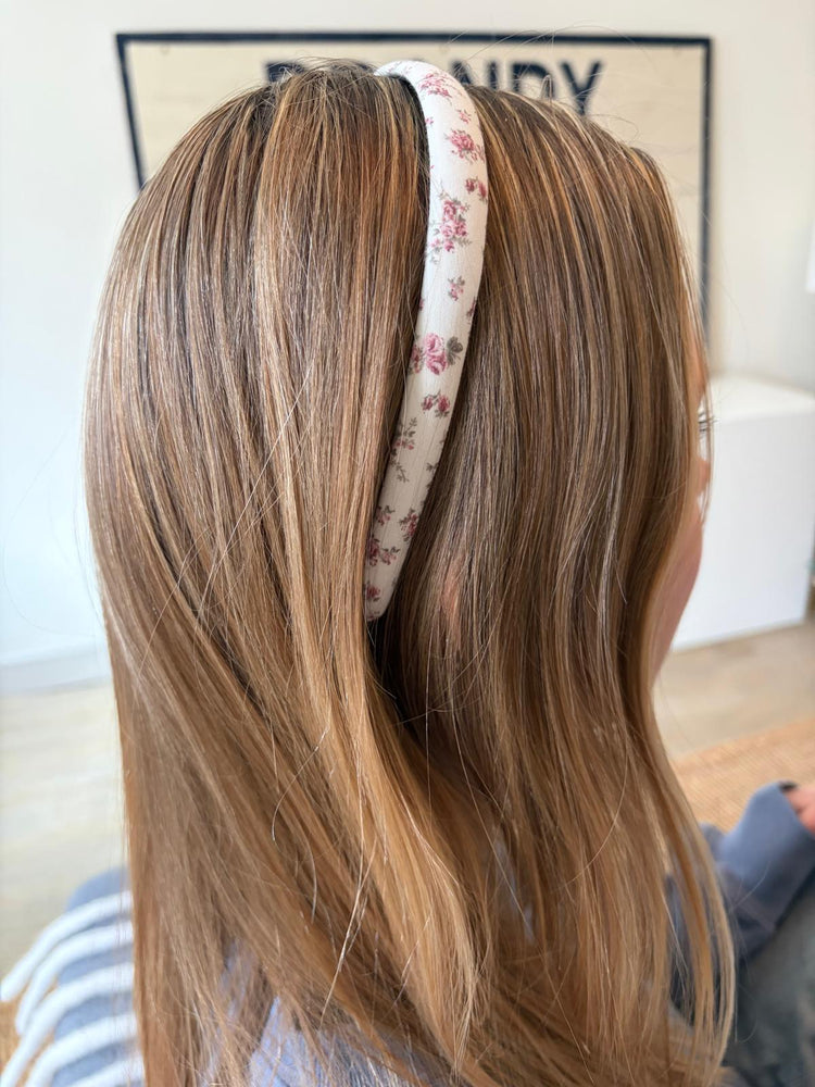 Floral Headband | Ivory With Red Flower