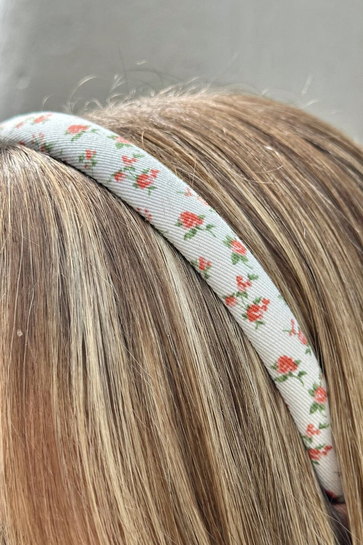 Floral Headband | White With Orange Flowers