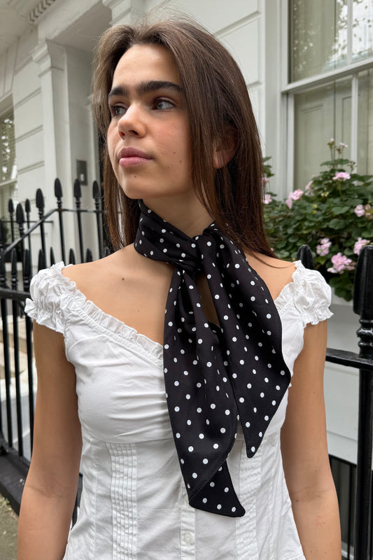 Navy With White Polka Dots