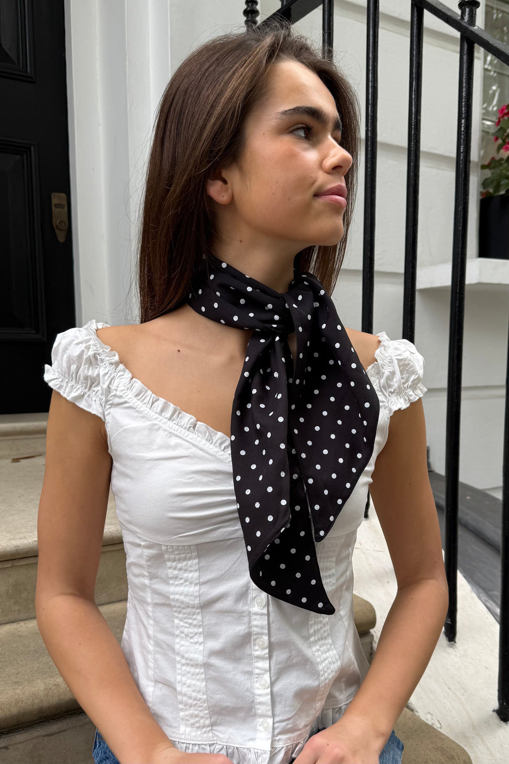 Navy With White Polka Dots