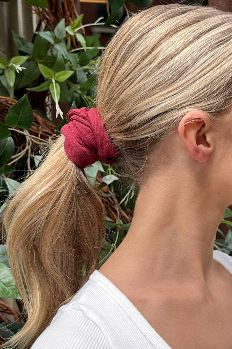 Ribbed Scrunchie | Burgundy