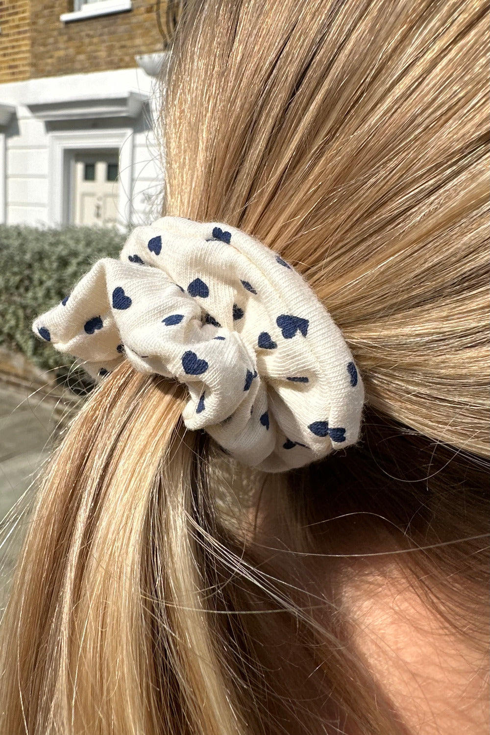 Ivory With Navy Hearts