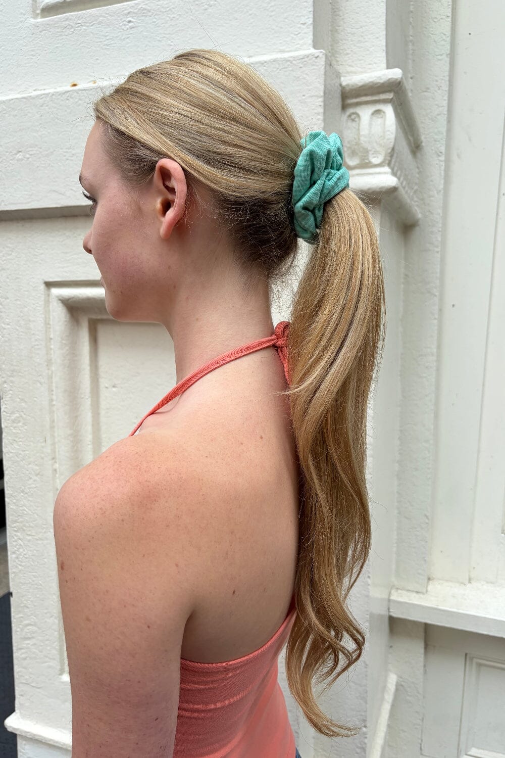 Striped Scrunchie | Seafoam Teal