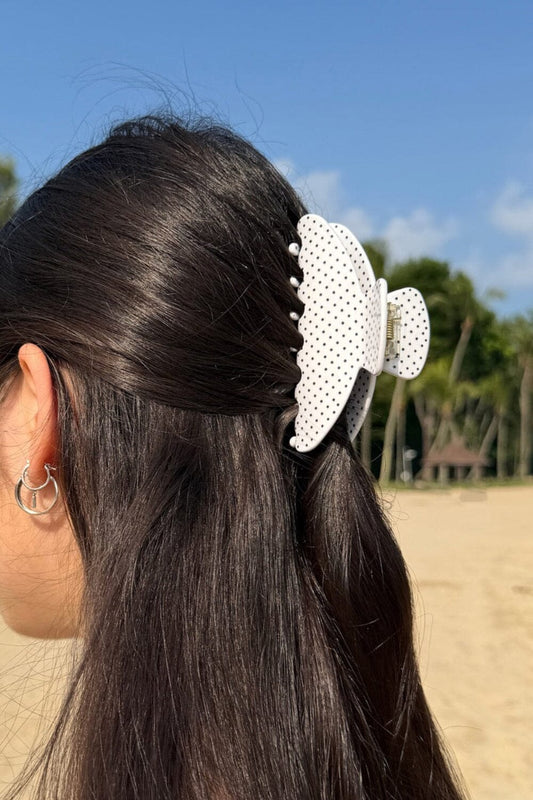 White With Black Polka Dots