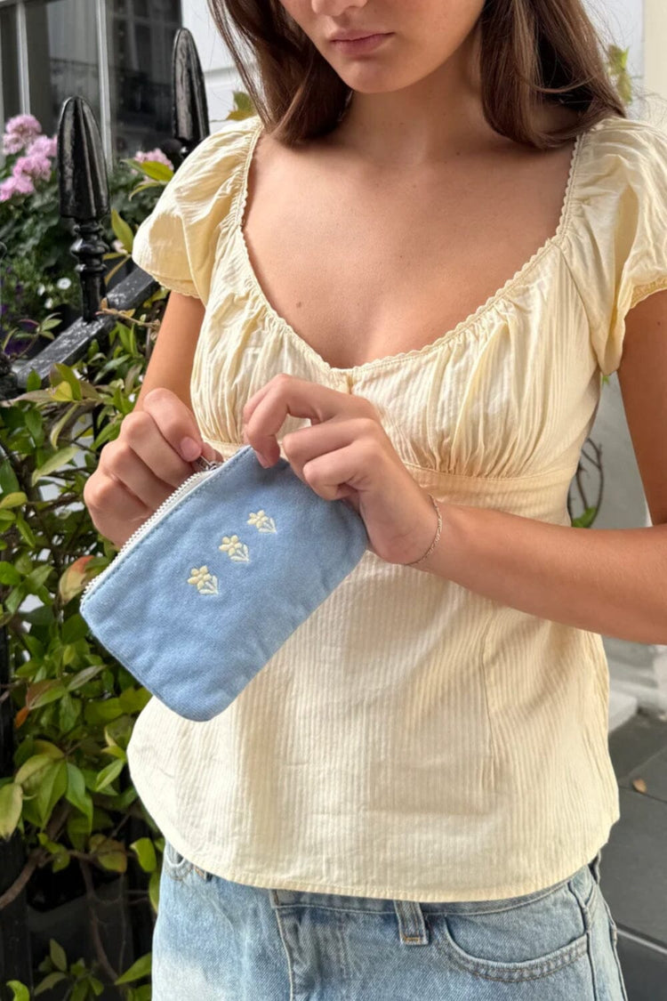 Floral Coin Purse | Sky Blue