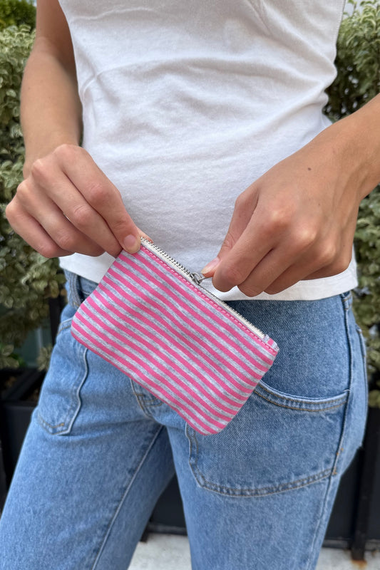 Pink And Heather Grey Stripes