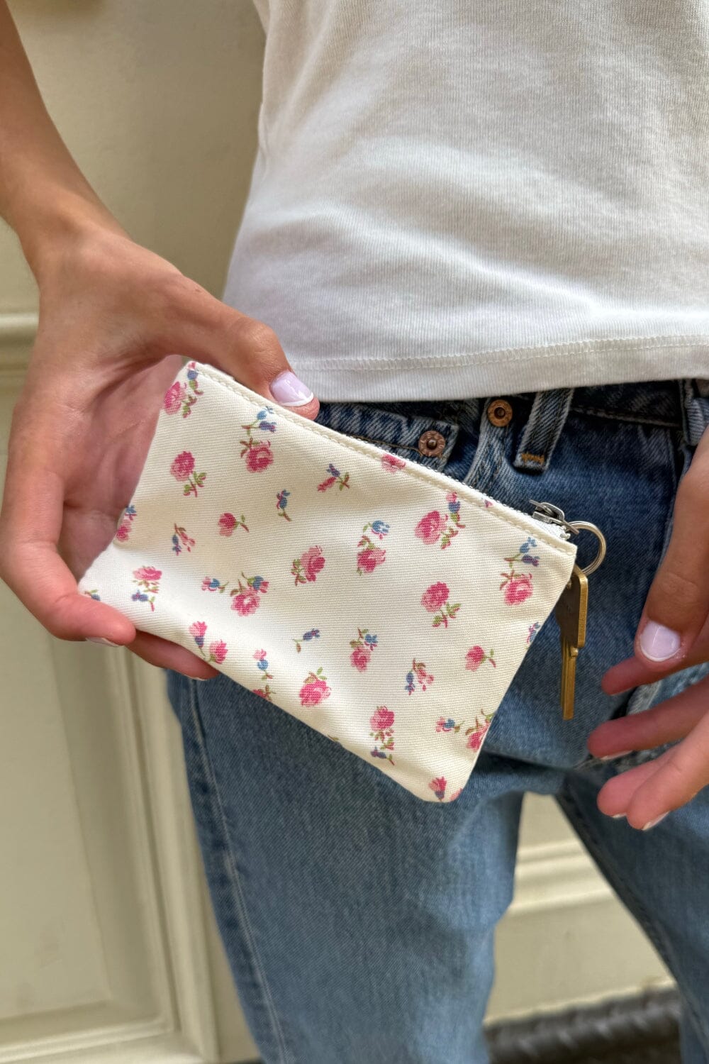 Pink And Steel Blue Floral