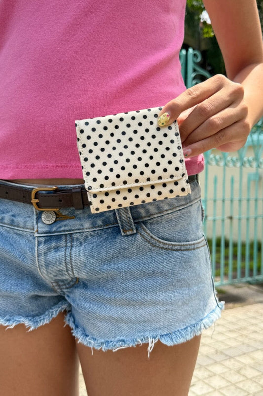 White With Black Polka Dots