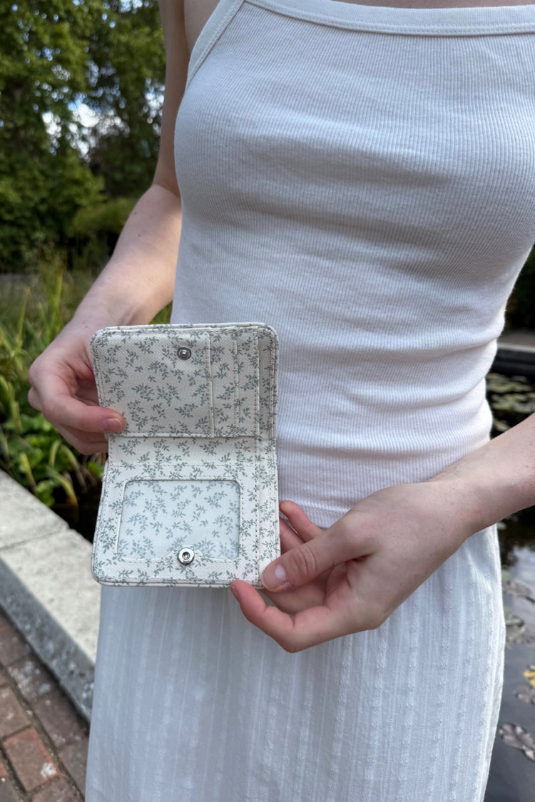 Floral Card Case | Ivory And Green Florals