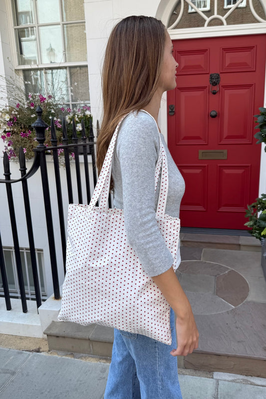 White With Red Hearts