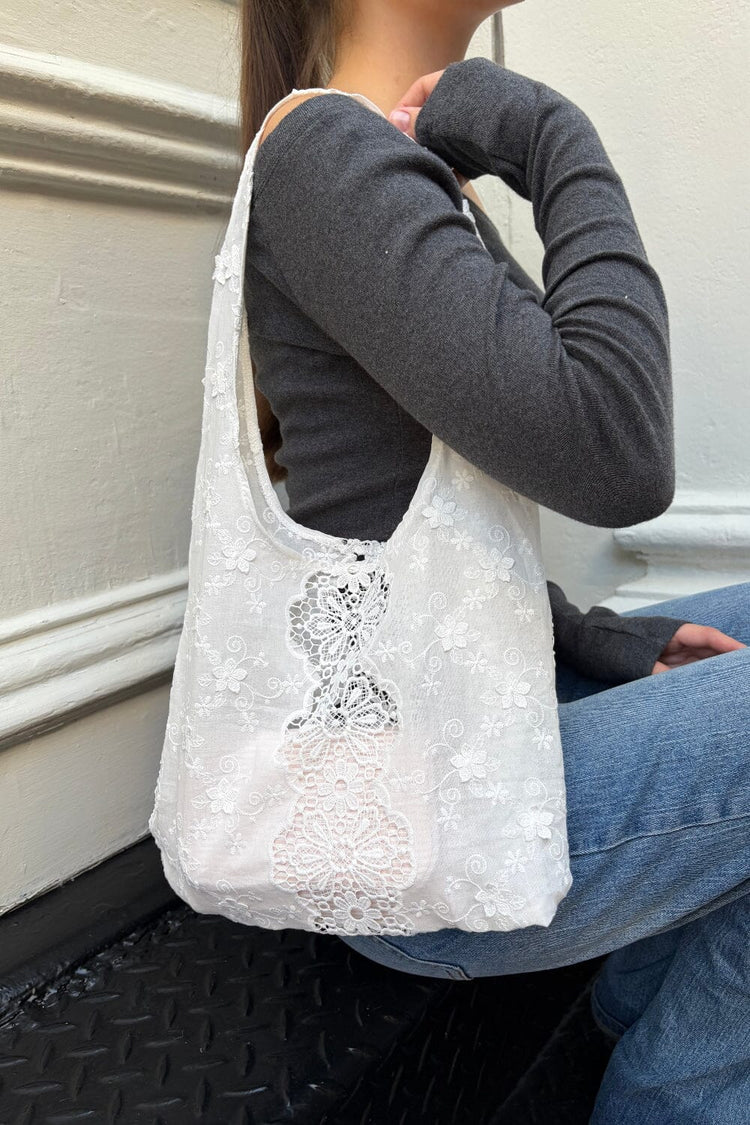 Floral Shoulder Bag | White