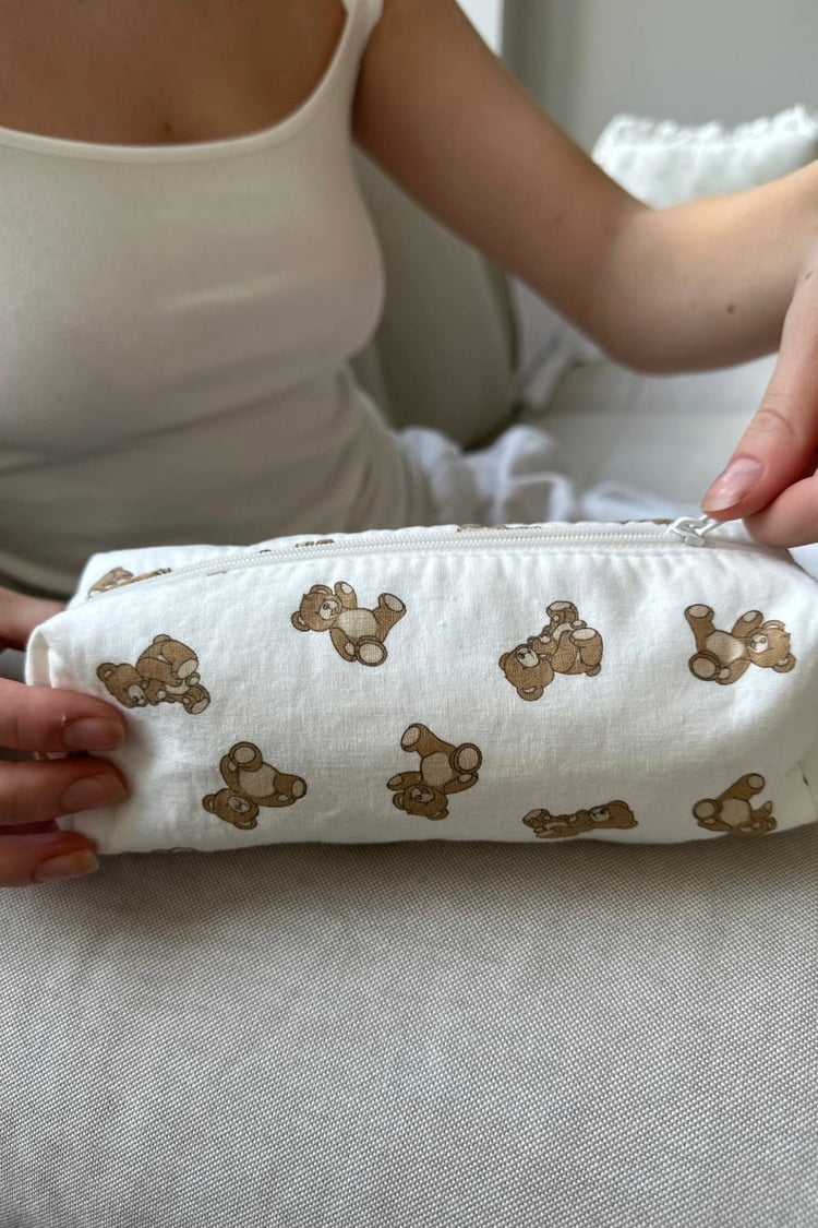 Teddy Bear Makeup Bag | Ivory