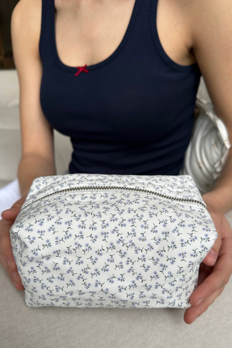 Floral Mini Makeup Bag | Ivory