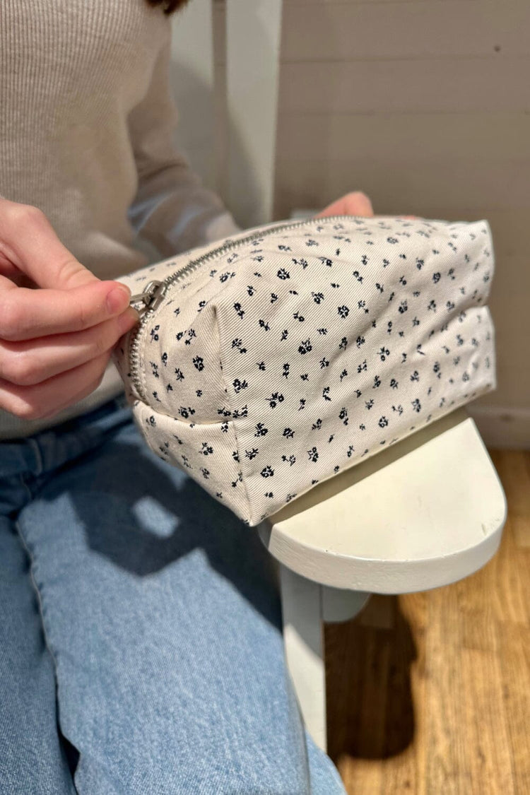 Floral Mini Makeup Bag | Off White